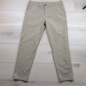 Lululemon ABC Slim Fit Pants Mens 36 Warpstreme Tan Khaki 36x30 Trousers M5AO4S